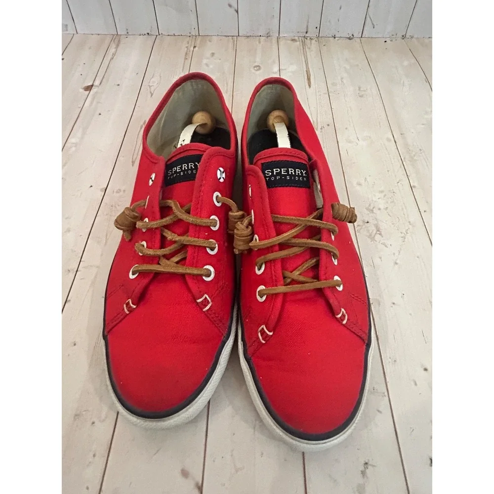 Sperry Top Siders Women's Canvas Red Boat Shoes STS92804 Sneakers Size US 11